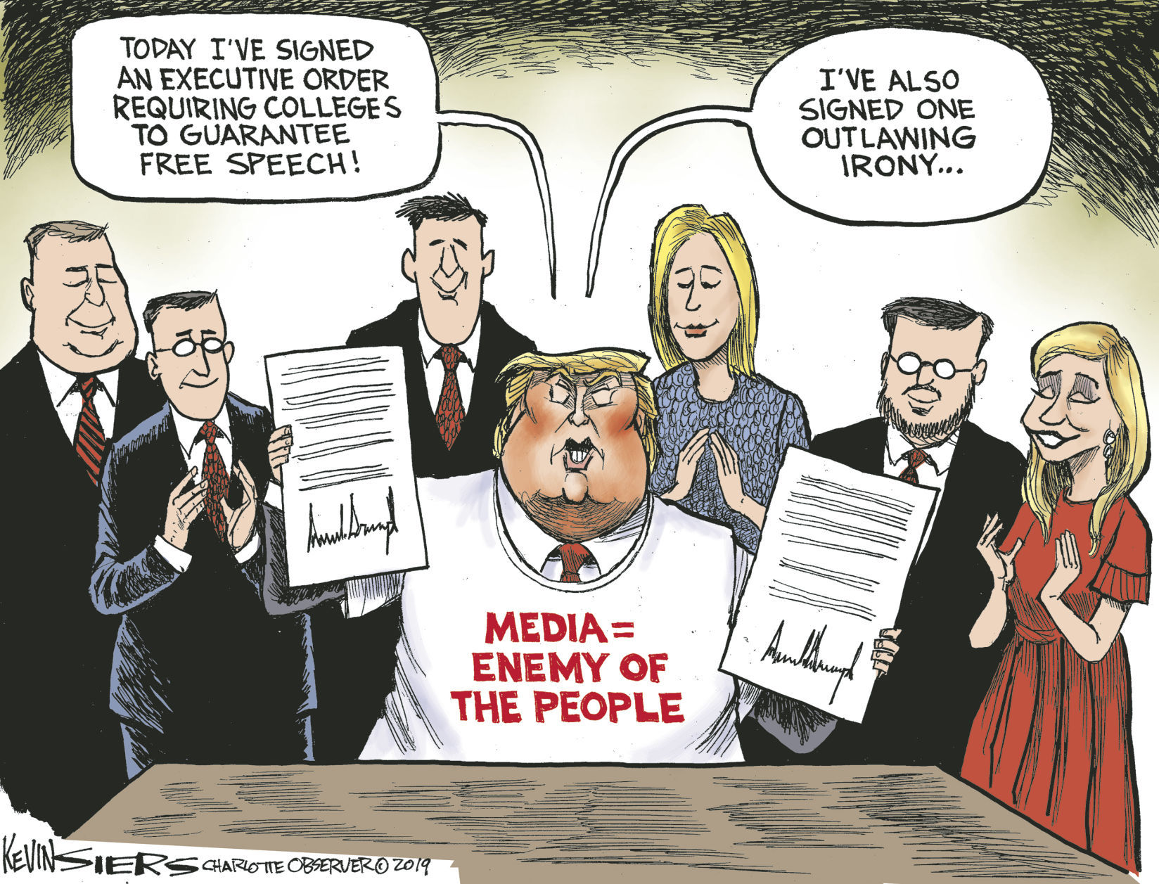 Trump and College Free Speech by Kevin Siers, The Charlotte Observer